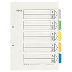 キングジム カラーインデックス A4タテ 5山 2穴 2組 907-2K