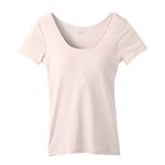 （レディース）ピースフィット COOL コットン100％ 出し入れできるカップ付 3分袖（ベージュ）サイズ 2XL