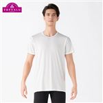 （メンズ）ピースフィット COOL 半袖クルーネックシャツ 強力接触冷感（シロ）サイズ 3XL