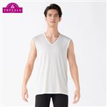 （メンズ）ピースフィット COOL スリーブレスVネックシャツ 強力接触冷感（シロ）サイズ 2XL