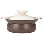 【IH対応】HOME COORDY 土鍋風 軽量鍋（ブラウン）18cm