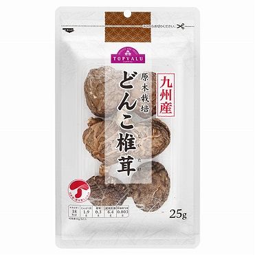 おうちでイオン イオンネットスーパー トップバリュ どんこしいたけ 25g