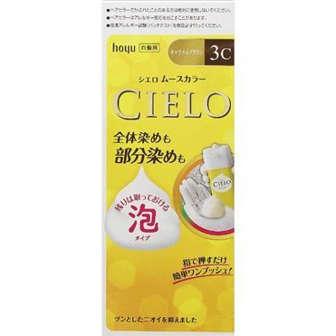 おうちでイオン イオンネットスーパー ホーユー シエロ ムースカラー 3c キャラメルブラウン 白髪染め 泡タイプ 1箱 1組