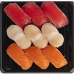 【11／22-24配送分】にぎり寿司【本鮪・ホタテ・サーモン】 1パック※14時便以降の配送になります