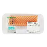 【11／28-30配送分】トップバリュグリーンアイ生アトランティックサーモンお刺身用（養殖）150g（100g当り本体398円）（ノルウェー産他）
