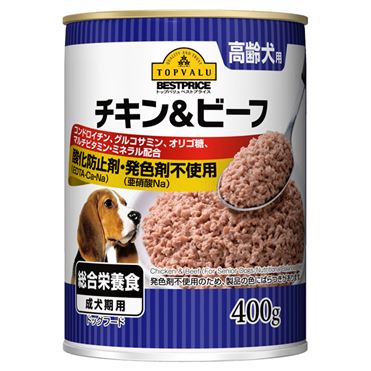 おうちでイオン イオンネットスーパー トップバリュベストプライス 高齢犬用 チキン ビーフ 400g