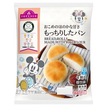 トップバリュ ディズニー やさしごはん もっちりしたパン【冷凍】 4個