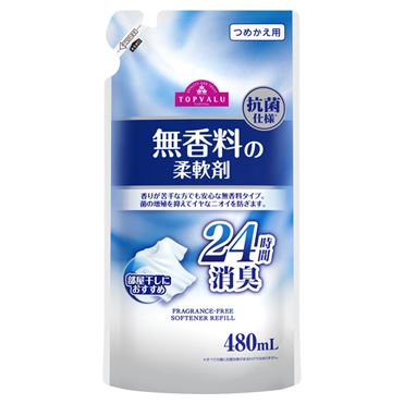 おうちでイオン イオンネットスーパー トップバリュ 無香料の柔軟剤 つめかえ用 480ml おうちでイオン イオンネットスーパー トップバリュ 無香料の柔軟剤 つめかえ用 480ml