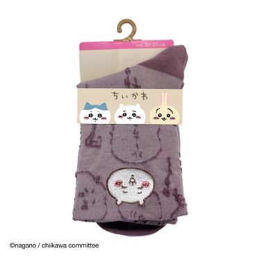 岡本 ちいかわソックス ちいかわフロート刺繍 クルー丈 ピンク 20-25cm