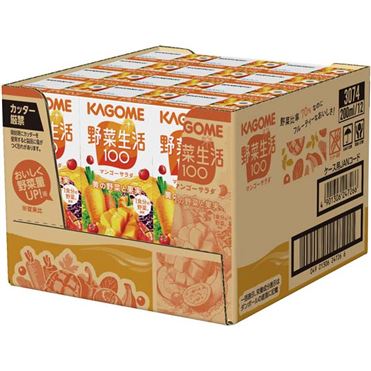 ケース販売】カゴメ 野菜生活100 マンゴーサラダ 200ml×12本 | イオン