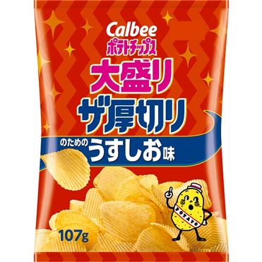 カルビー ポテトチップス 大盛り ザ厚切り のためのうすしお味 107g