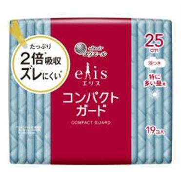 大王製紙 エリス コンパクトガード 特に多い昼用 羽つき 19枚入