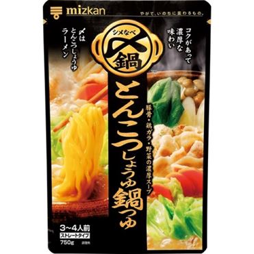 おうちでイオン イオンネットスーパー ミツカン 〆まで美味しい とんこつしょうゆ鍋つゆ ストレート 750g 3 4人前