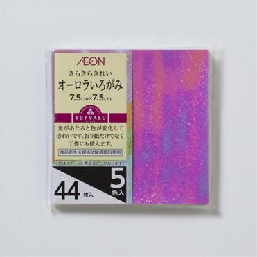 おうちでイオン イオンネットスーパー トップバリュ オーロラいろがみ 7 5cm 7 5cm 5色入 44枚入