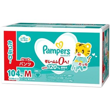 ケース商品】P&G パンパース さらさらケア クラブパック Mたっち 104枚 パンパースMパンツ　104枚入り３パック