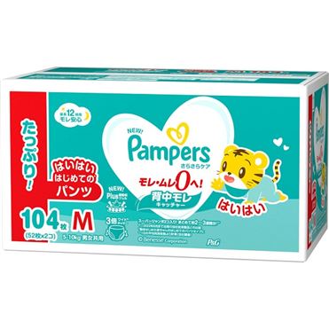 ※ぱんぱん※おまとめ　イオン化粧品 ケース商品】P&G パンパース さらさらケア クラブパック Mはいはい 104