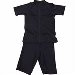 半袖ラッシュセット（フルZIP）ネイビー J～S（150cm）