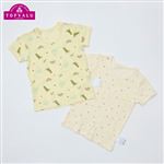 トップバリュ オーガニックコットンブレンド 丸首半袖シャツ 2枚組 肌着 ベビー キッズ 星&恐竜 100cm