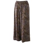 トップバリュ レディス ゆるーむ 9分丈パンツ ペイズリー コイチャ XL