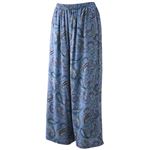 トップバリュ レディス ゆるーむ 9分丈パンツ ペイズリー アオ M