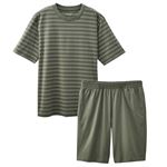 トップバリュ メンズ PEACE FIT SilkyFACT COTTON ルームセット ウスミドリ L