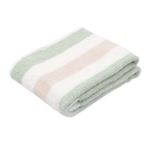HOME COORDY 乾きやすいフェイスタオル（部屋干し臭対応）ブルーグリーン ストライプ柄 34×80cm