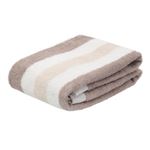 HOME COORDY 乾きやすいコンパクトバスタオル（部屋干し臭対応）グレー（ストライプ柄）50×100cm