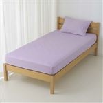 HOME COORDY 綿混 敷ふとん&マットレス兼用 ワンタッチシーツ 無地 セミダブル パープル 120cm×200cm×25cm