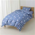 HOME COORDY 綿混 プリント 掛ふとんカバー ダブルロング ネイビー 190×210cm 掛ふとん用