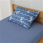HOME COORDY 綿混 まくらカバー プリント ネイビー 43×63cmまくら用