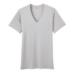 トップバリュ PEACE FIT SilkyFACT 半袖Vネックシャツ メンズ グレー XL