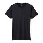 トップバリュ PEACE FIT SilkyFACT 半袖クルーネックシャツ メンズ クロ XL