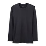 トップバリュ PEACE FIT SilkyFACT 長袖クルーネックシャツ メンズ  クロ M