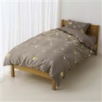 HOME COORDY 掛けふとんカバー（綿混プリント）シングルロング ブラウン 150×210cm掛ふとん用