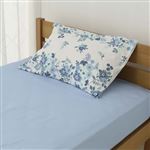 HOME COORDY まくらカバー（植物柄）ブルー 43×63cmまくら用