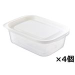 HOME COORDY フタをしたままレンジ保存容器 長方形 400ml 4個入