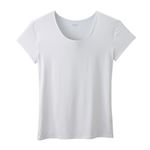 トップバリュ PEACE FIT SilkyFACT 半袖ラウンドネックシャツ Under-T メンズ シロ M