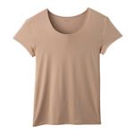トップバリュ PEACE FIT SilkyFACT 半袖ラウンドネックシャツ Under-T メンズ ベージュ M