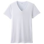 トップバリュ メンズ PEACE FIT COOL 強力抗菌 半袖Vネックシャツ シロ XL