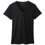 トップバリュ メンズ PEACE FIT COOL 強力抗菌 半袖Vネックシャツ クロ M