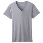 トップバリュ メンズ PEACE FIT COOL 強力抗菌 半袖Vネックシャツ グレー S