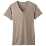 トップバリュ メンズ PEACE FIT COOL 強力抗菌 半袖Vネックシャツ ベージュ M