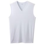 トップバリュ メンズ PEACE FIT COOL 強力抗菌 スリーブレスVネックシャツ シロ XL