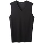 トップバリュ メンズ PEACE FIT COOL 強力抗菌 スリーブレスVネックシャツ クロ M