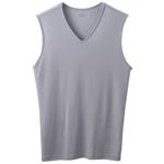 トップバリュ メンズ PEACE FIT COOL 強力抗菌 スリーブレスVネックシャツ グレー M