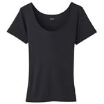 トップバリュ レディス PEACE FIT COOL 3分袖 クロ M