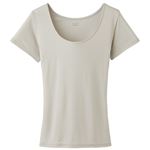 トップバリュ レディス PEACE FIT COOL 汗取りパッド付3分袖 Aベージュ L