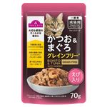 トップバリュ キャットフード パウチ かつお&まぐろ グレインフリー えび入り 70g【猫用】