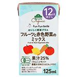 【12ヶ月頃～】トップバリュグリーンアイ オーガニック fun fun smile フルーツと赤色野菜のミックス 125ml