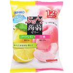 オリヒロ ぷるんと蒟蒻ゼリーパウチ シチリアレモン+白桃 12個入